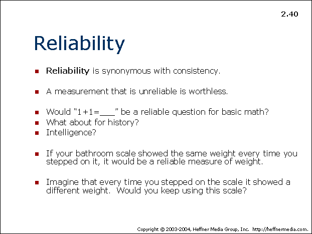 psychology reliability