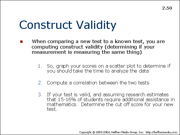 50 Construct Validity New Test Vs Known Test AllPsych