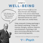 Spotlight on Well-Being: We've Come a Long Way since Freud
